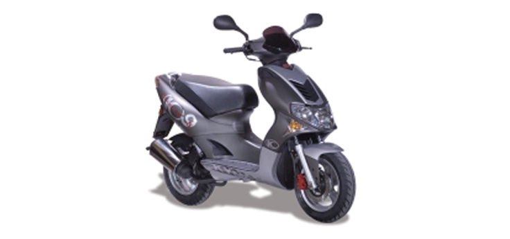 Onderdelen Kymco Super9 LC 2-takt nieuw model mat zwart-zilver