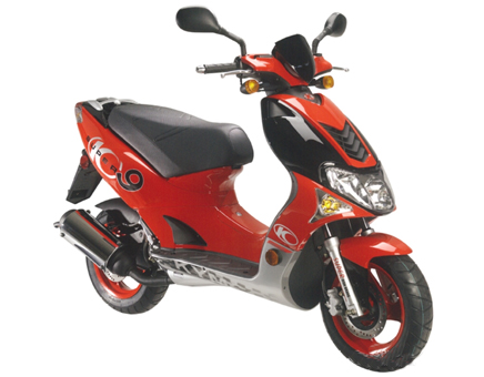 Onderdelen Kymco Super9 AC 2-takt nieuw model ferrari rood