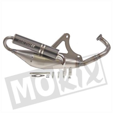 Uitlaat Technigas Q-TRE Kymco horizontaal 50 2-takt Bet and Win/Cobra/Dink/Grand Dink/People/Sniper/Spacer/Super 9/Top Boy/Vitality/Yager/Yup/Jet/RS/Shark/Super Fancy