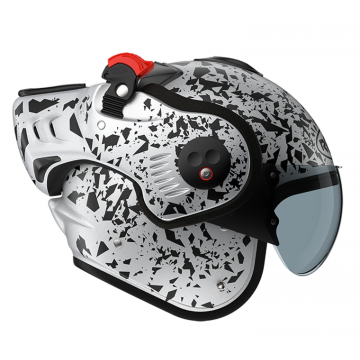 Systeemhelm ROOF Boxer Alpha Blackstar mat zilver