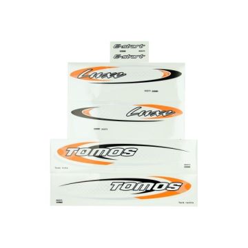 Stickerset Tomos Luxe e-start oranje/zwart origineel 080092