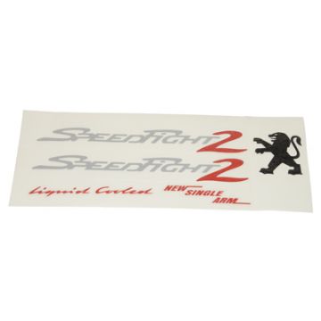 Stickerset Peugeot Speedfight 2 zilver/rood 5-delig