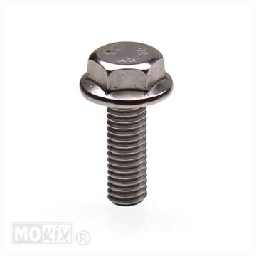 Uitlaat bout RVS M6x18 Minarelli horizontaal-verticaal 50cc Bollard