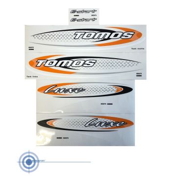TOMOS Stickerset ovaal LUXE oranje - zwart