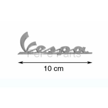 Sticker/logo voorfront/scherm (Vespa) chroom 10x3/5cm Primavera/Sprint/LX/LXV/S/ET2-4/PX/GTS/GTV/GT/SXL/VXL/Electtrica/LT/946 656219 origineel