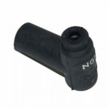 Bougiedop/bougiekap 47x36 mm - met rubber ommanteld - zwart - 90graden - met bougie M14 - 5kOhm