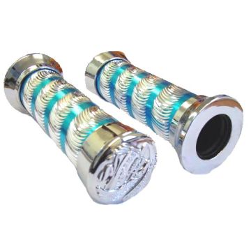 Handvatset streep universeel chroom/blauw DMP