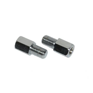 Adaptor set spiegel chroom M8 naar M10 DMP 2 stuks