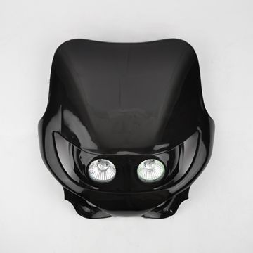 Dubbele koplamp + koplampspoiler Derbi Senda SM DMP Special Halogeen OTR zwart