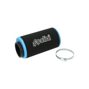 Powerfilter/luchtfilter open recht zwart/blauw 60mm aansluiting carburateur onder andere Minarelli Horizontaal Polini 203.0164