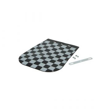 Spatlap zwart/wit finishvlag 14,5x16,5cm universeel Bromfiets/motorfiets met montageset