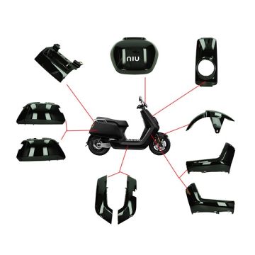 Kappenset NIU N-serie glanszwart DMP 10 stuks