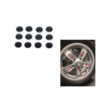 Sierdopset inbus wielen/velgen Vespa Primavera/Sprint Piaggio Zip M8 glans zwart DMP 12 stuks