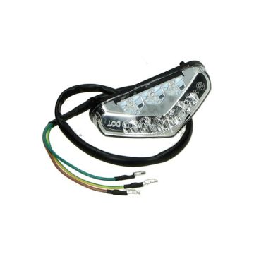 Achterlicht led bromfiets/scooter helder glas universeel DMP