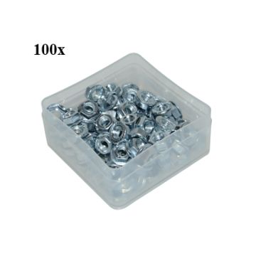 Moer + flens m6 100 stuks
