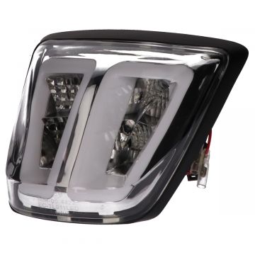 Achterlicht -Power 1 LED Tube- Vespa Primavera/Sprint - helder glas/mat zwart achterlichtrand  (Eu-keurmerk)