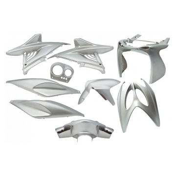 Kappenset Yamaha Aerox / MBK Nitro  <-2012 metallic zilver 9-delig