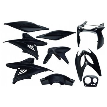 Kappenset Yamaha Aerox / MBK Nitro  <-2012 metallic zwart 9-delig