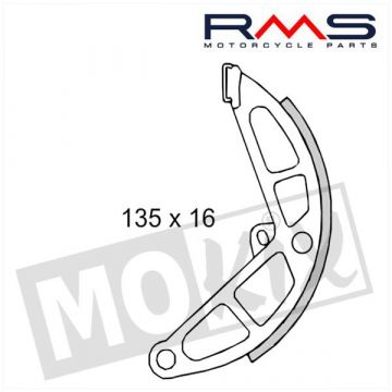 Remschoen/remsegment RMS 135x16mm Vespa Si/Ciao/Citta/Bravo achterwiel 1 stuks