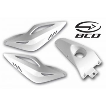 Zijscherm/motorscherm set + seatcover (3-delig) Yamaha Aerox/MBK Nitro wit. origineel coque00301