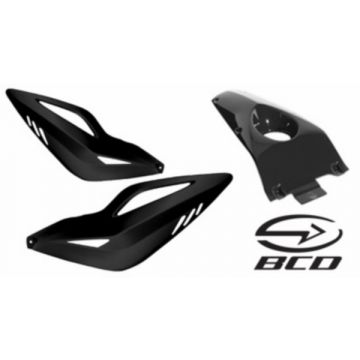 Zijscherm/motorscherm Yamaha Aerox/MBK Nitroxtreme + seatcover zwart coque00302 (3-delig) links + rechts