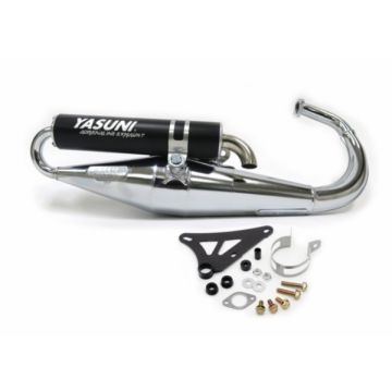 Uitlaat Minarelli verticaal chroom / zwart Yasuni-Z