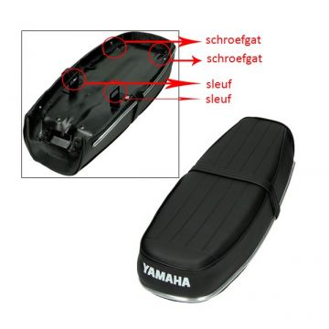 Buddyseat model zoals origineel (past op alle modellen) Yamaha FS1 zwart made in EU