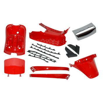 Kappenset binnenzijde cmpleet Vespa LX 8-delig rood 894