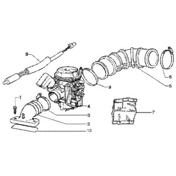 Carburateur - Inlaatspruitstuk Piaggio Liberty 4-takt ←2006