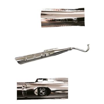 Uitlaat + logo (made in EU) Puch Maxi 22mm chroom