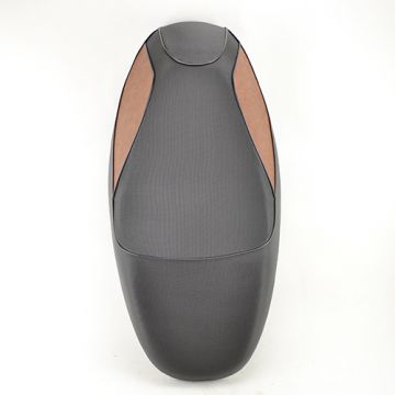 Zadel/buddyseat zwart/bruin type China Jet Ten/Lintex Jet Ten/HT50QT-39 MKX/BTC Jet/Turbho CX (74cm) MKX
