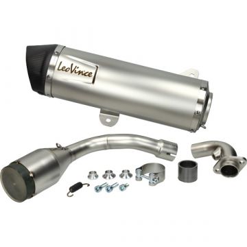 Uitlaat roestvrijstaal Vespa GTS300 E5 aluminium/carbon Leovince 14362ek