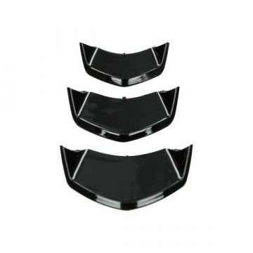 Sierstrip set voorfront midden grill Vespa Sprint/Primavera glanszwart DMP (2018→ Euro 4-5)