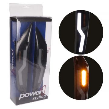Knipperlicht led set EVO-1 tube Piaggio Zip 2000→50cc 2/4-takt smoke voorzijde
