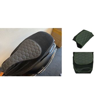 Buddydek/zadelhoes designo alcantara zwart/fluor geel (sticksels) Piaggio Zip 2000 made in EU