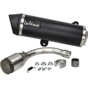 Uitlaat met kat GTS 300 E4zwart/carbon Leovince 14059k