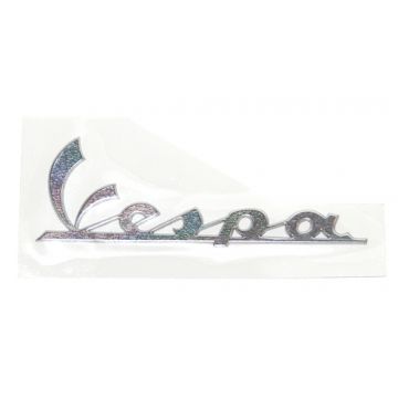 Sticker/logo motorscherm (Vespa) chroom 15x5cm LX/LXV/S/ET2-4/GTS/GTV/GT/SXL/VXL/PX/Granturismo 656220 origineel