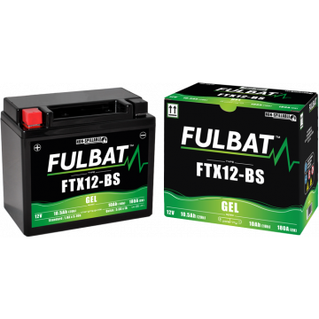 Accu Fulbat YTX12-BS Gel 12V 10Ah onderhoudsvrij
