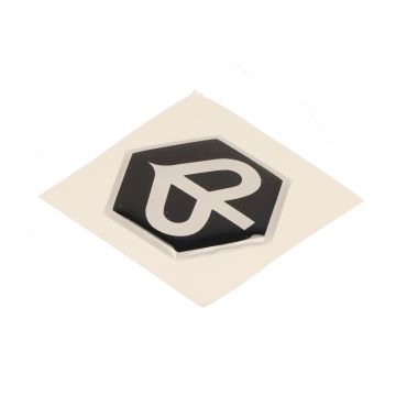 Sticker/embleem dik Zip 2000→/Hexagon (Piaggio) zwart/transparant