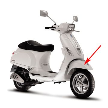 Voorspatbord Vespa S wit monte 544 origineel 66653000br