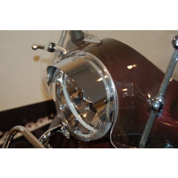 Koplamp sierring/rand chroom Vespa LX 50-125-150cc met lange bovenste rand-booskijker DMP