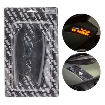 Knipperlicht led set  Piaggio Zip 2000→50cc 2/4-takt  Audi Look zwart achterzijde DMP