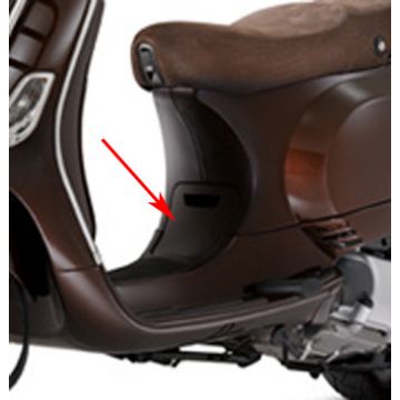 Bodyschermklep Vespa Lx bruin marrone 112/a origineel 62213600m5