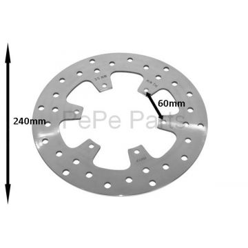 Remschijf Piaggio diameter 24cm voorzijde MP3 125-250-300-400-500cc ←2015/Runner 50 SP-PureJet/125VX/180VXR/200VXR 2006→/Fuoco 500 ←2014 649226 origineel