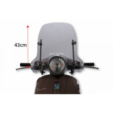 Windscherm -Malossi- 510x420mm/Sport Screen/smoke grijs- Vespa Primavera 50-125-150/Elettrica - inclusief bevestigingsmateriaal  4516332