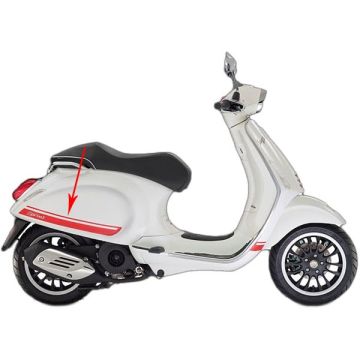Stickerset -Piaggio (Sprint)/rood- Vespa Sprint 50/Vespa Sprint 125/Vespa Sprint 150 zijscherm met emblemen 605944M00R origineel