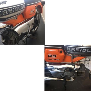 Zijscherm/motorscherm set Kreidler Super 15.64.04+15.64.03 Kreidler 5 versnellingen chroom