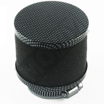 Powerfilter/luchtfilter open universeel 35mm aansluiting carburateur foam carbon kap Supertec