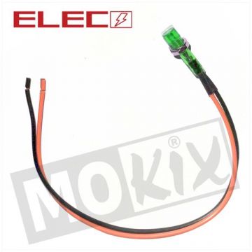 CONTROLE LAMP MET SNOER  8mm 12V  GROEN