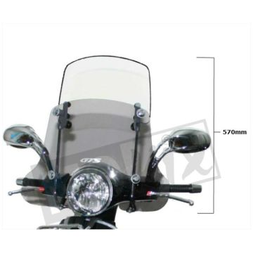 Windscherm hoog transparant twin screen dubbel instelbaar Vespa GTS 125-250-300 2003- mei 2022 Faco